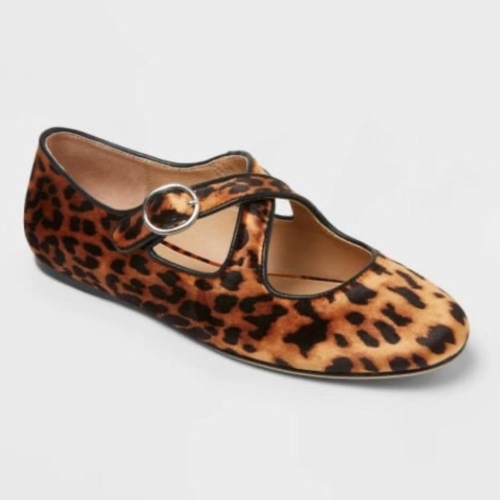 A New Day Women's Leopard Print Tasmin  Mary Jane Flats